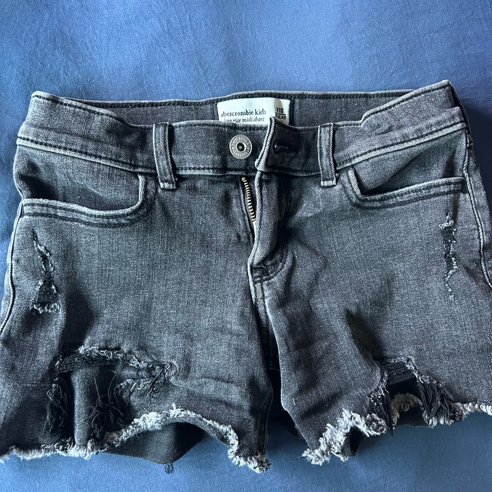 Abercrombie Kids Charcoal and Light Blue Jean Shorts